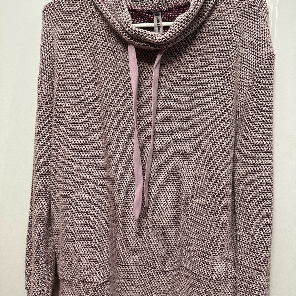 Elegant Cowl Neck Sweater - Purple